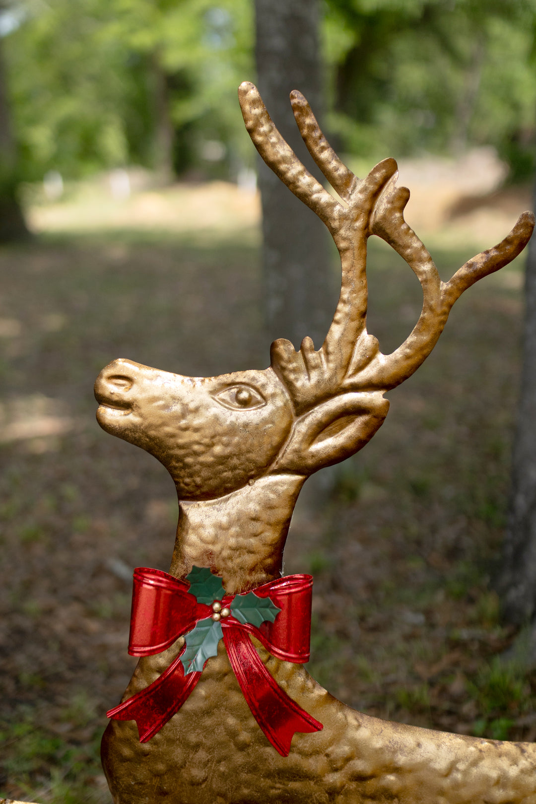 Painted Metal Reindeer Yard Stake