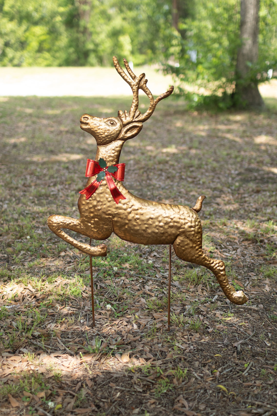 Painted Metal Reindeer Yard Stake