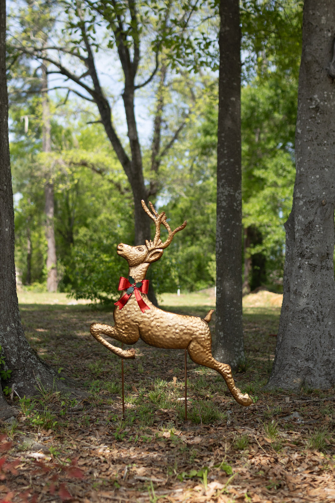 Painted Metal Reindeer Yard Stake