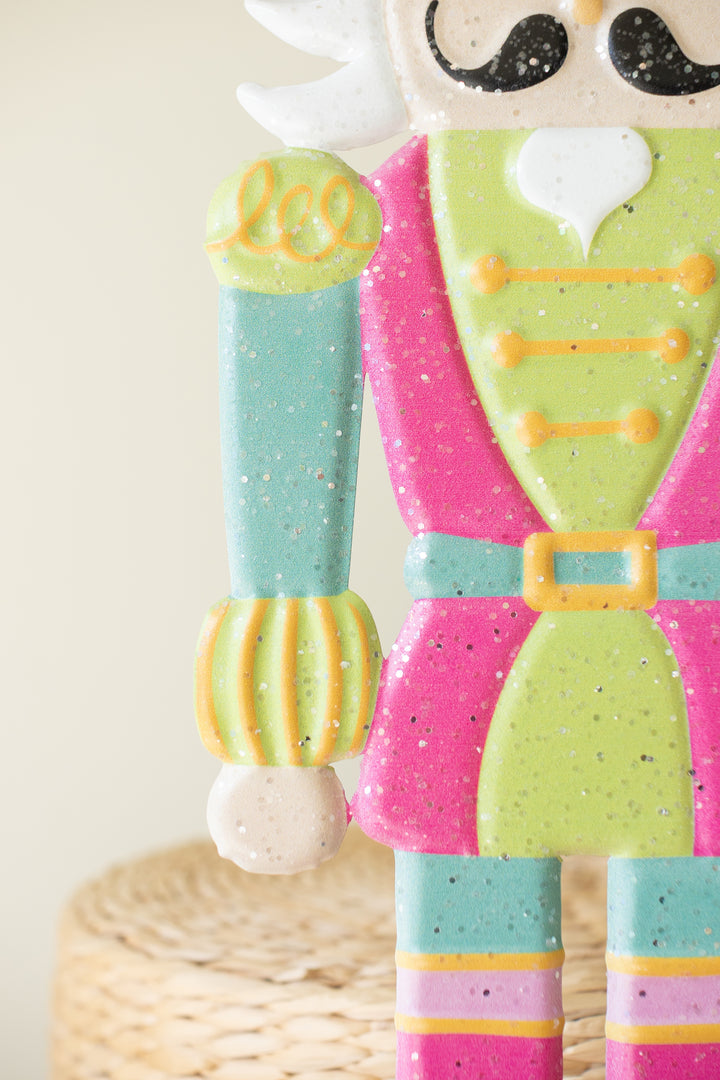 Set of 2 Painted Metal Vibrant Tabletop Nutcrackers