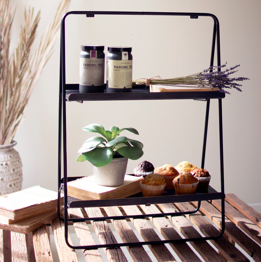 Two-Tiered Rectangle Display Rack