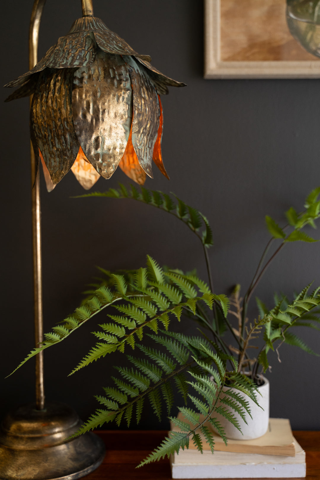 Antique Brass Tulip Table Lamp