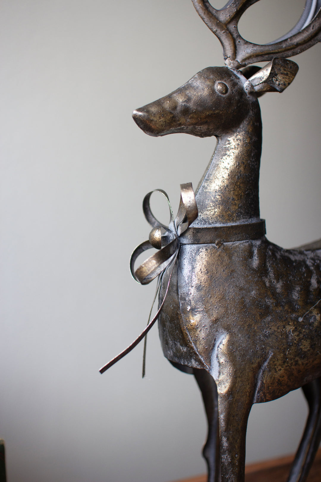 Set of 2 Rustic Metal Reindeer