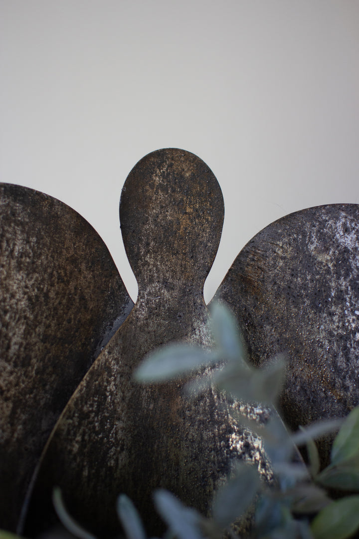 Set of 2 Rustic Metal Angel Candle Holders