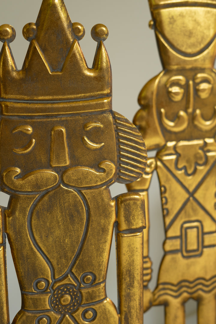 Set of 2 Antique Gold Nutcrackers