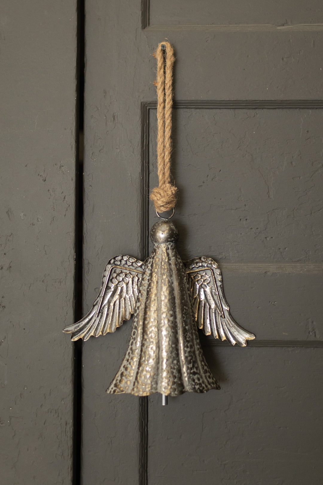 Rustic Metal Angel Bell Door Hanger