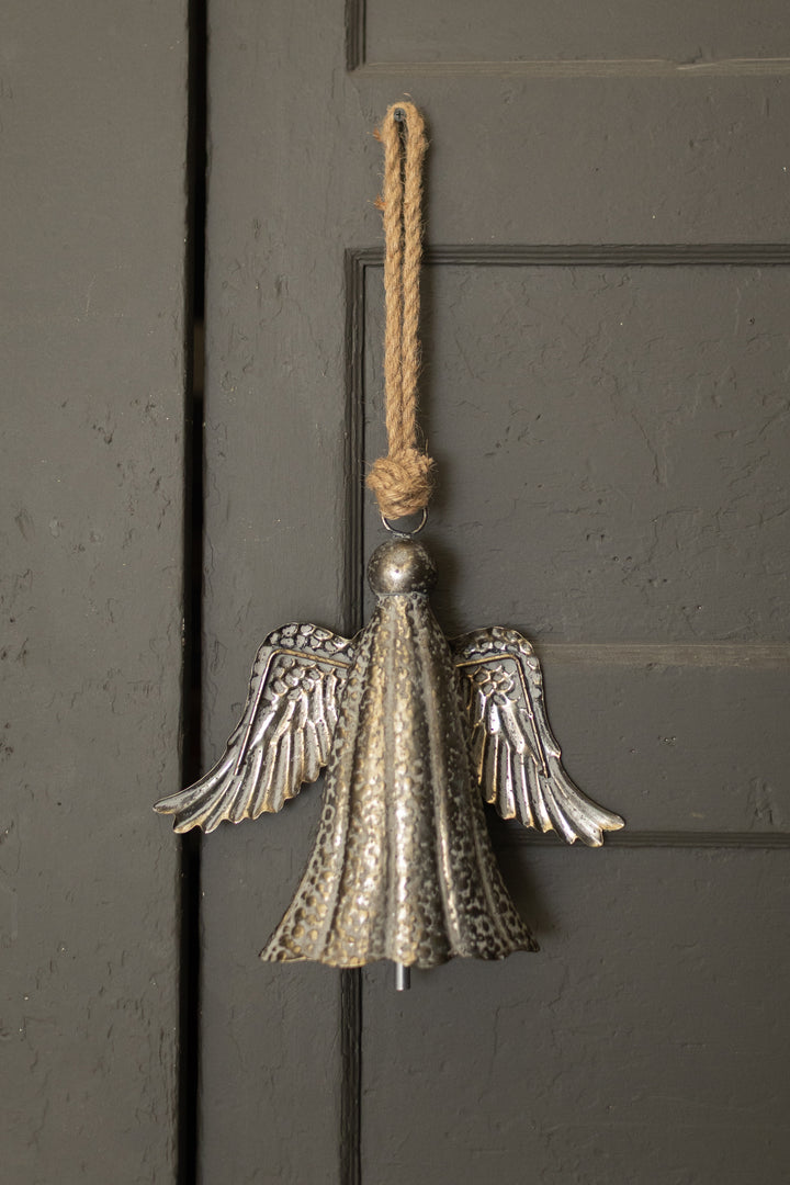 Rustic Metal Angel Bell Door Hanger