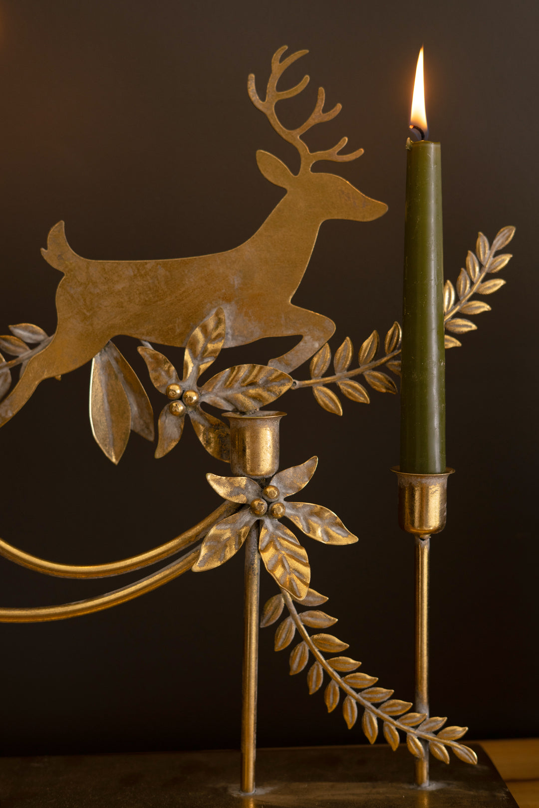 Metal Reindeer Taper Candelabra