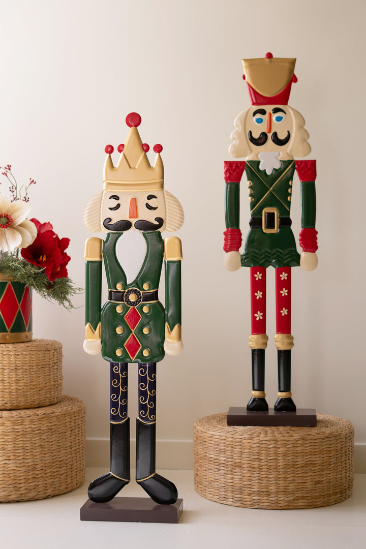 Set of 2 Painted Metal Nutcrackers