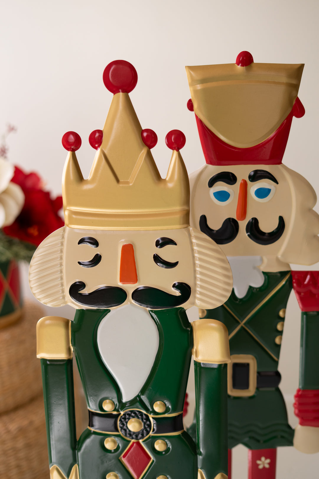 Set of 2 Painted Metal Nutcrackers