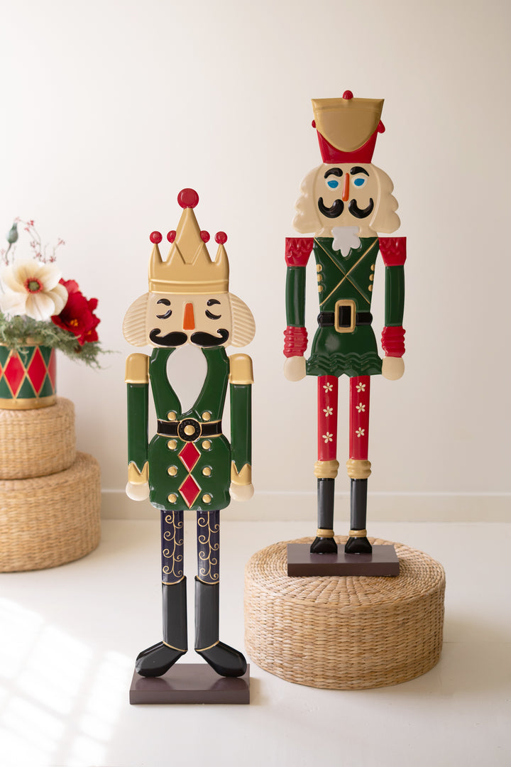 Set of 2 Painted Metal Nutcrackers