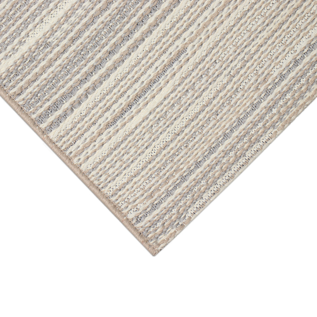 Liora Manne Miranda Tweed Stripe Indoor/Outdoor Area Rug Silver/brown