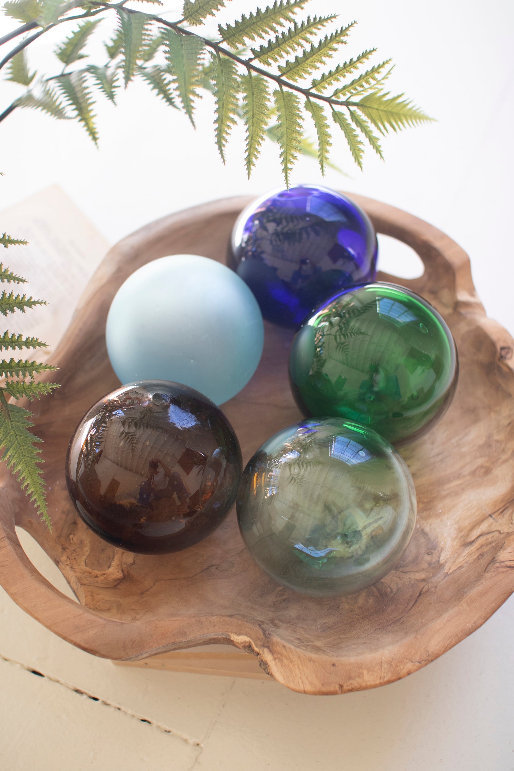 Colored Glass Balls (Set of Six)