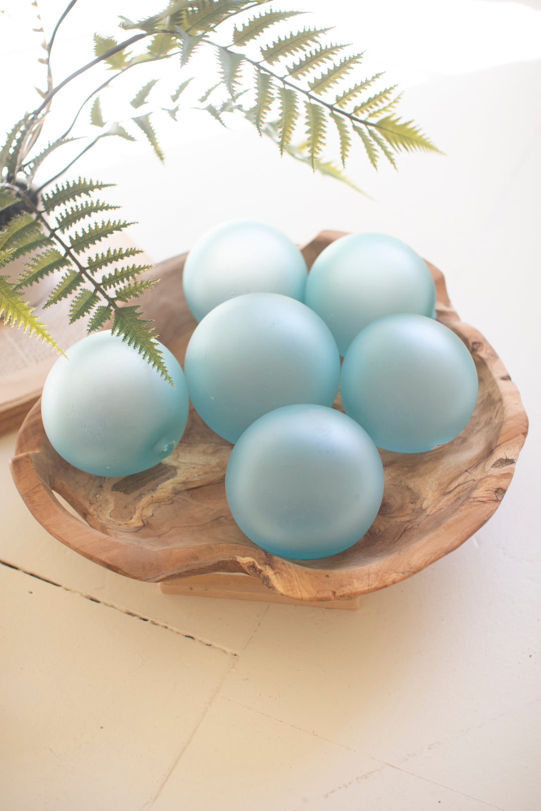 Frosted Glass Clear Ball S/6 - Hudson & Vine