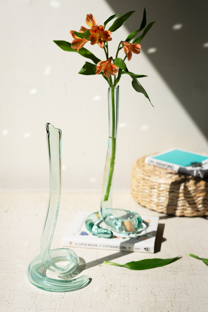 Set of 2 Recycled Glass Snake Vases (Set of six)