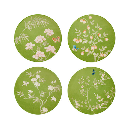 Addison Ross Green Chinoiserie Coasters Set of 4