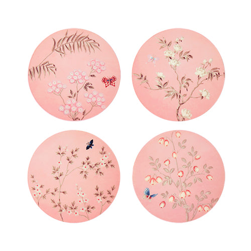 Addison Ross Pink Chinoiserie Coasters Set of 4