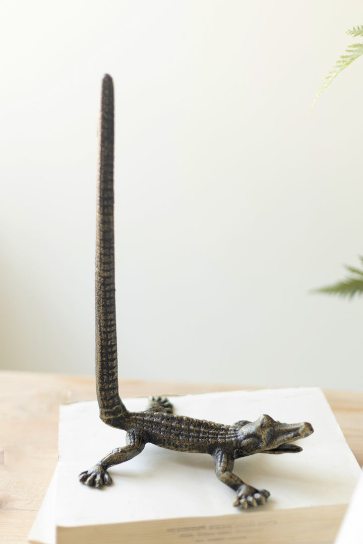 Cast Iron Crocodile Toilet Paper Holder Set of 2