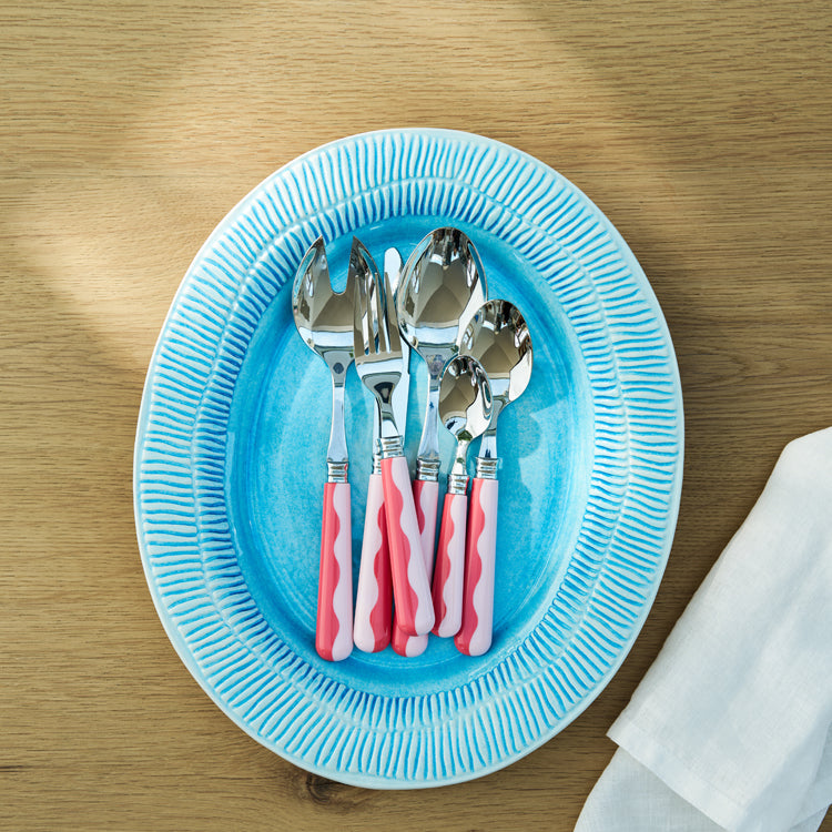 Addison Ross Wave Cutlery - Watermelon & Pink (16‑Piece Set)