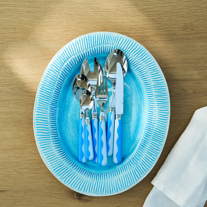 Addison Ross Wave Cutlery - Periwinkle & Pale Blue (16‑Piece Set)