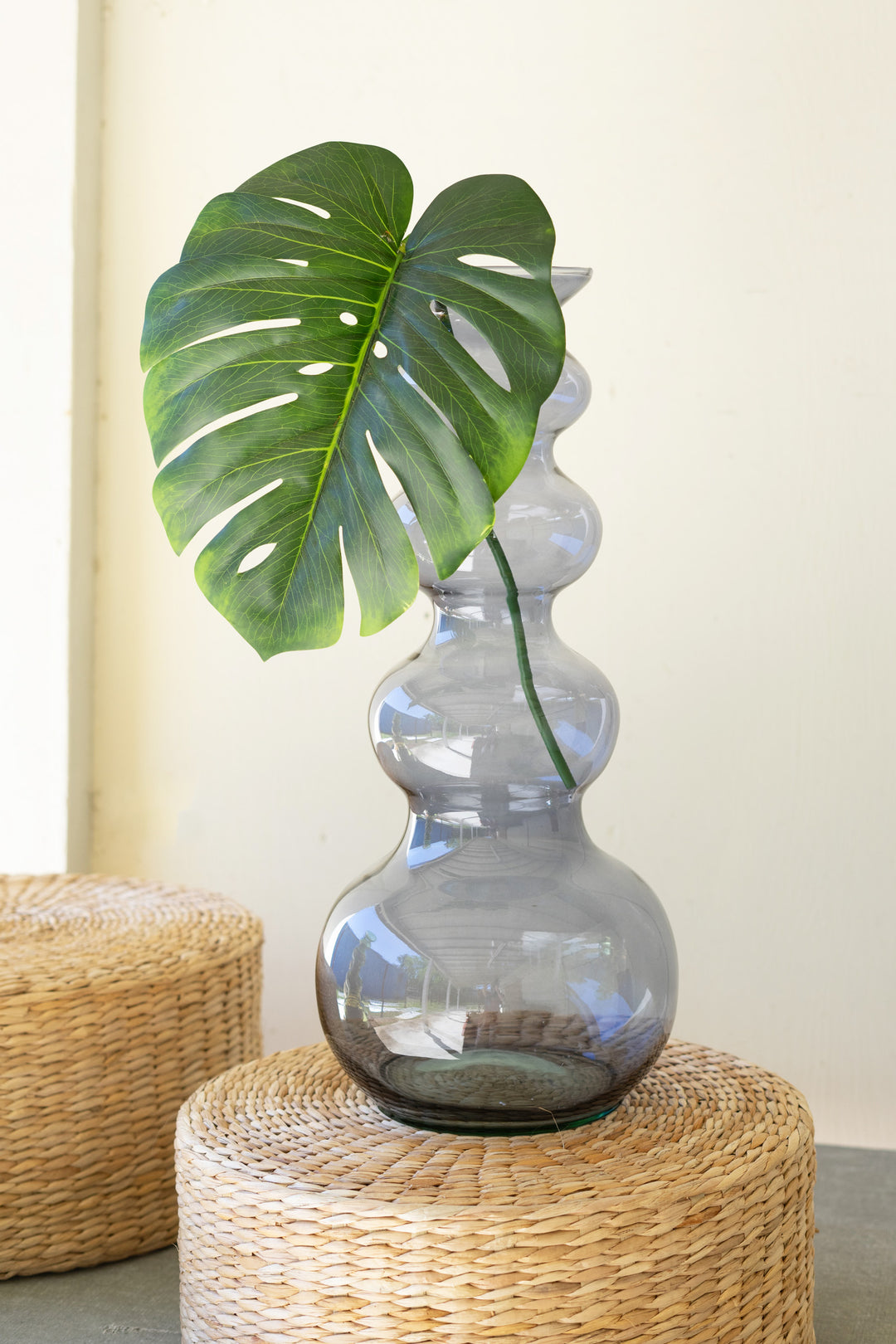 Large Glass Bubble Vase / Blue