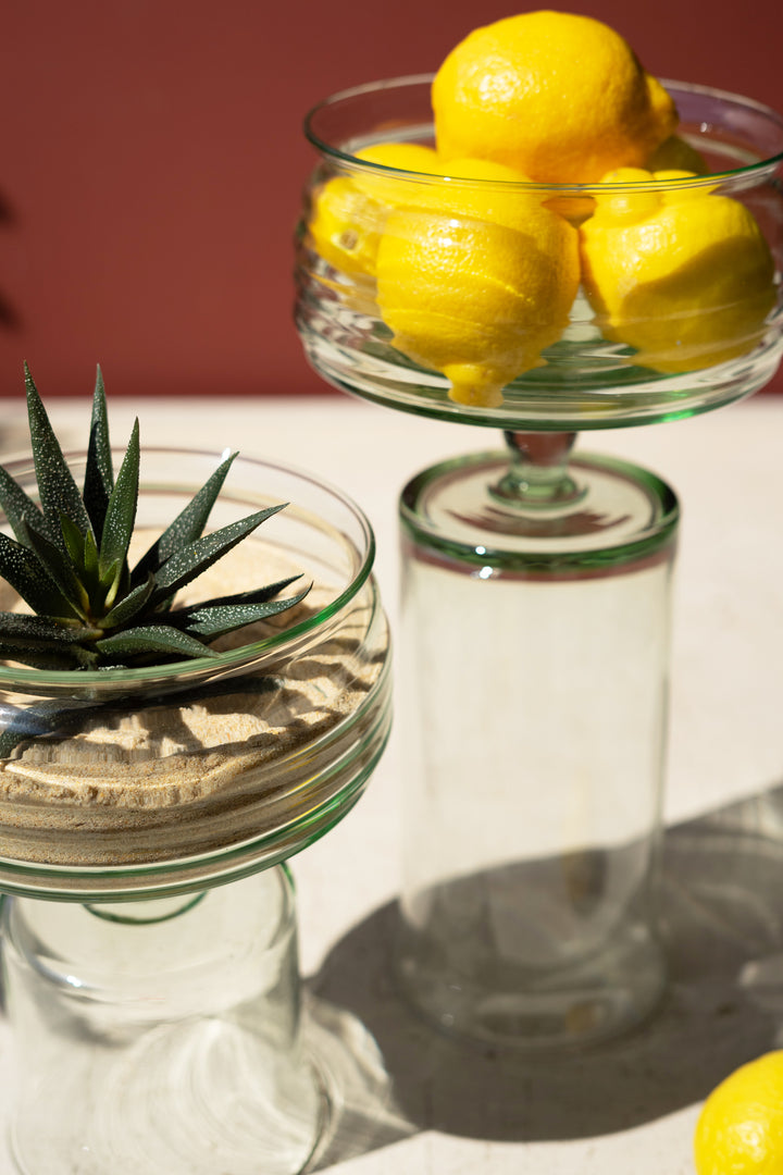 Set of 2 Glass Compotes