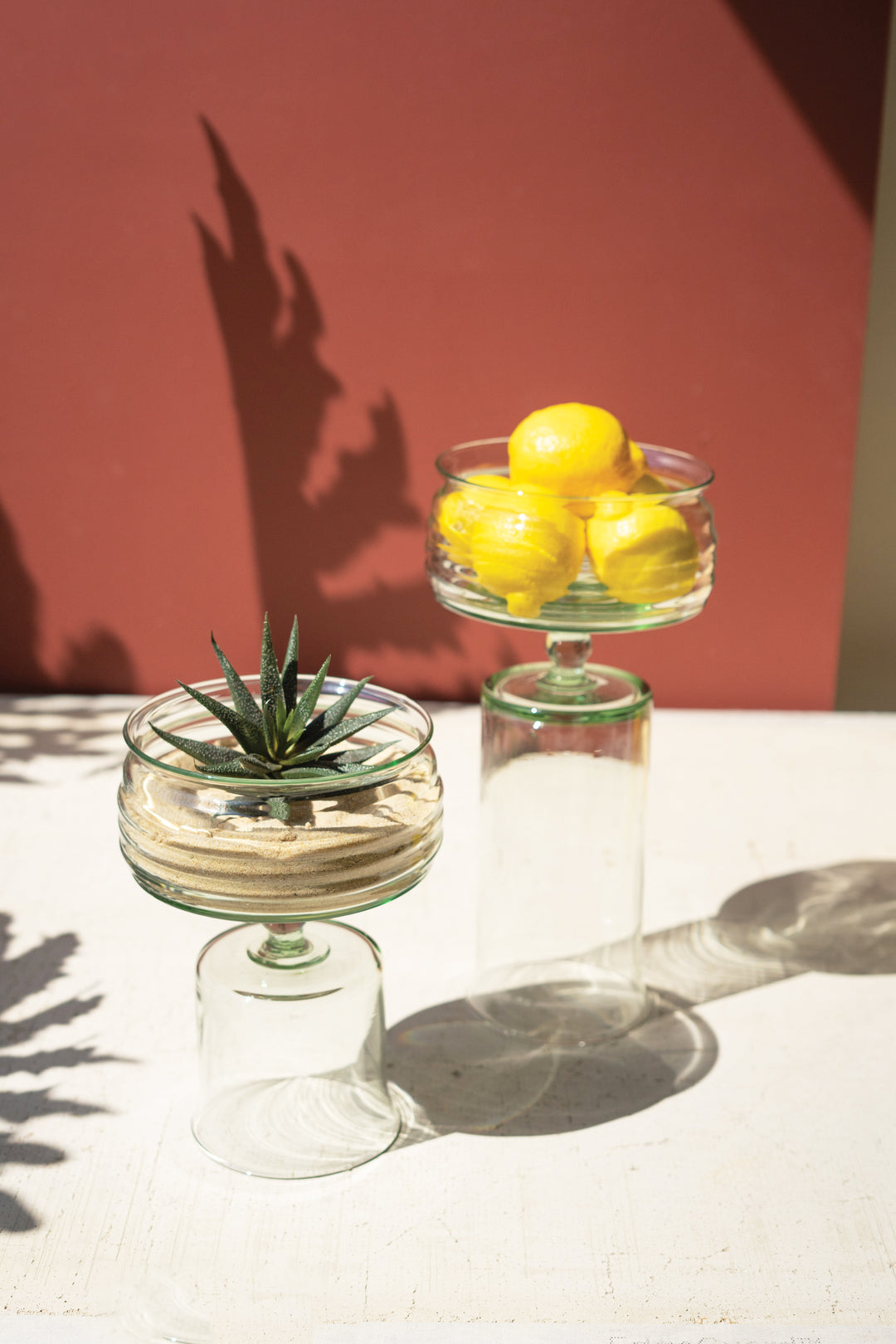 Set of 2 Glass Compotes
