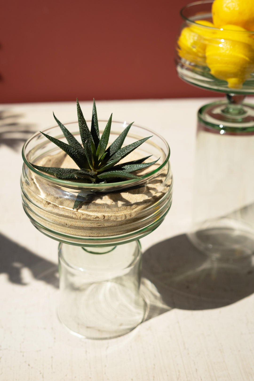 Set of 2 Glass Compotes