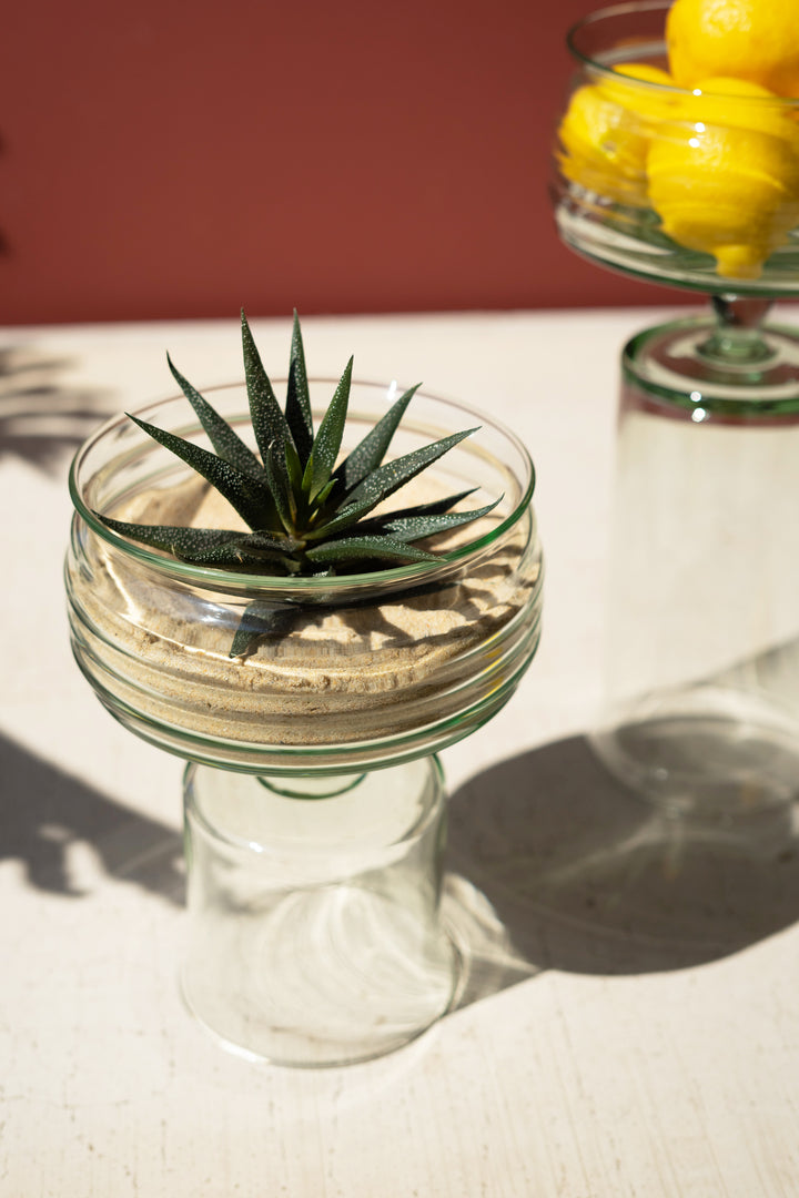 Set of 2 Glass Compotes