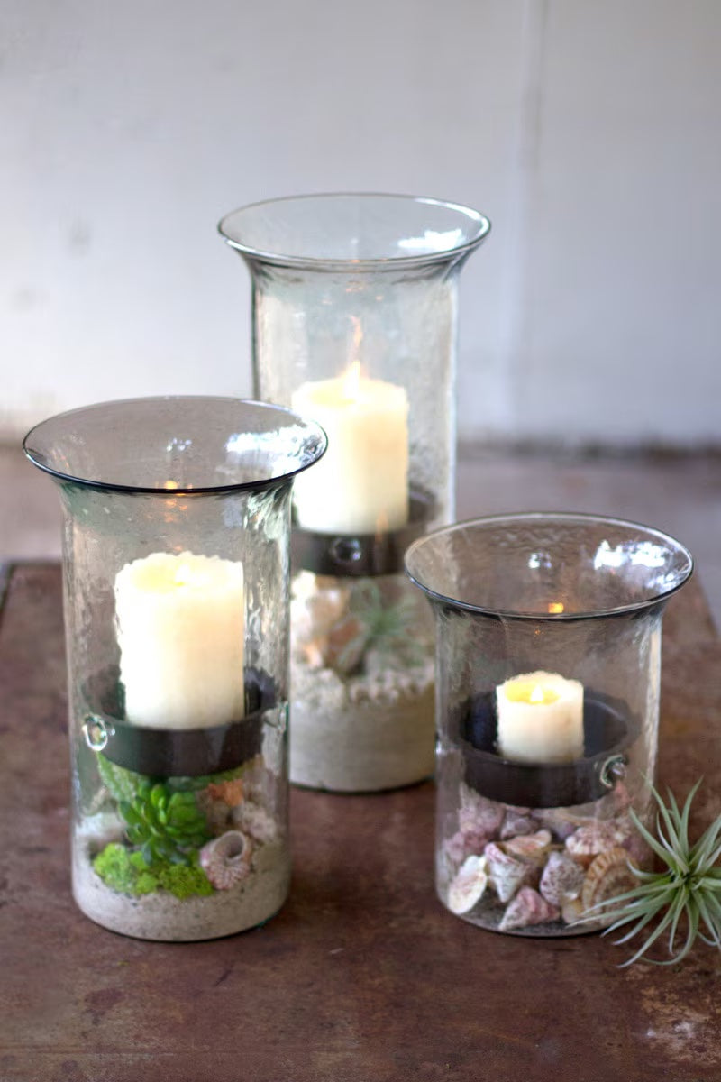 Glass Hurricane Candle Holders - Thumbnail 5