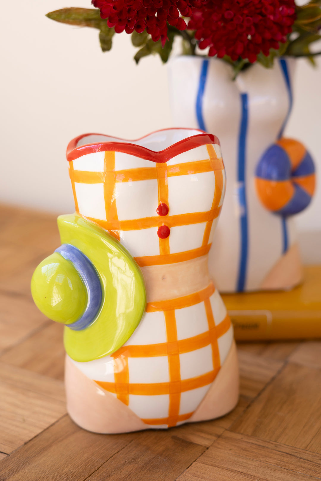 Set of 2 Ceramic Swimsuit Vases