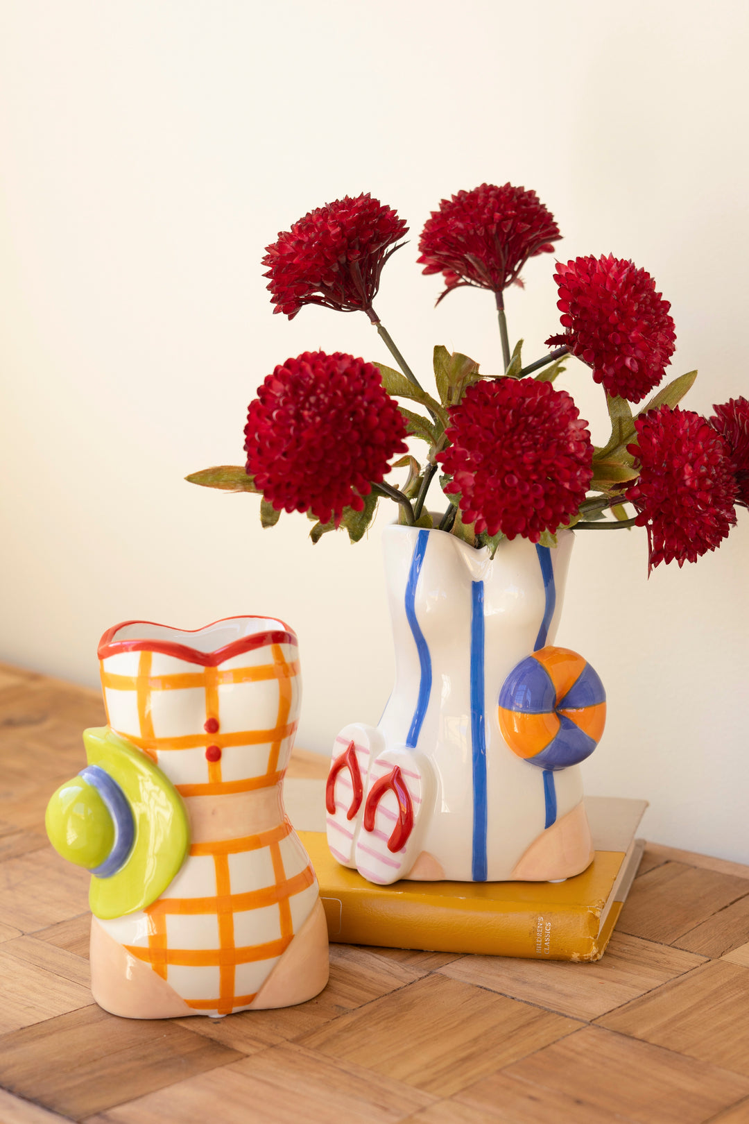 Set of 2 Ceramic Swimsuit Vases