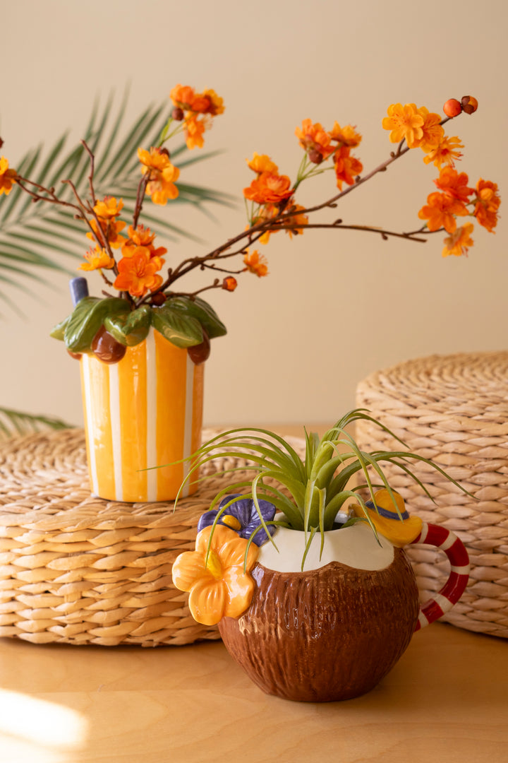 Set of 2 Ceramic Cocktail-Inspired Vases