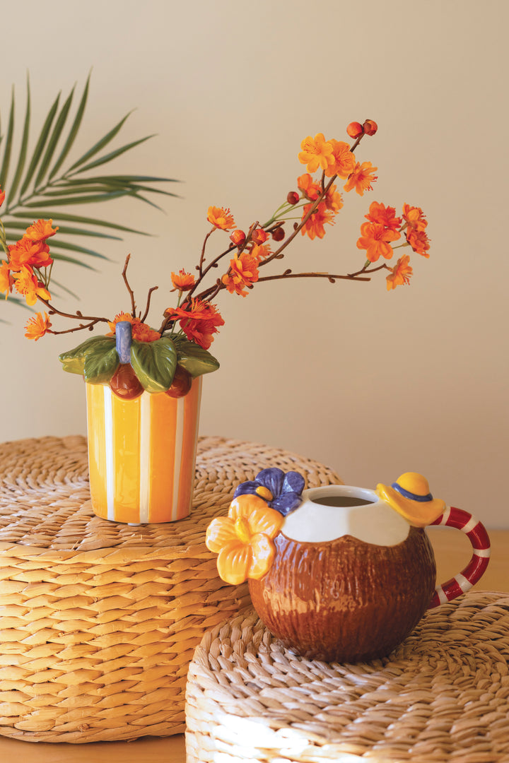 Set of 2 Ceramic Cocktail-Inspired Vases