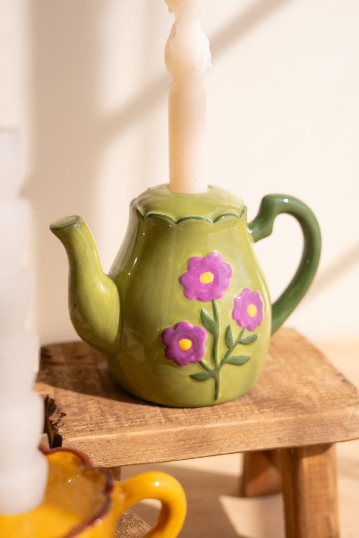 Set of 3 Tea Set Taper Candle Holders