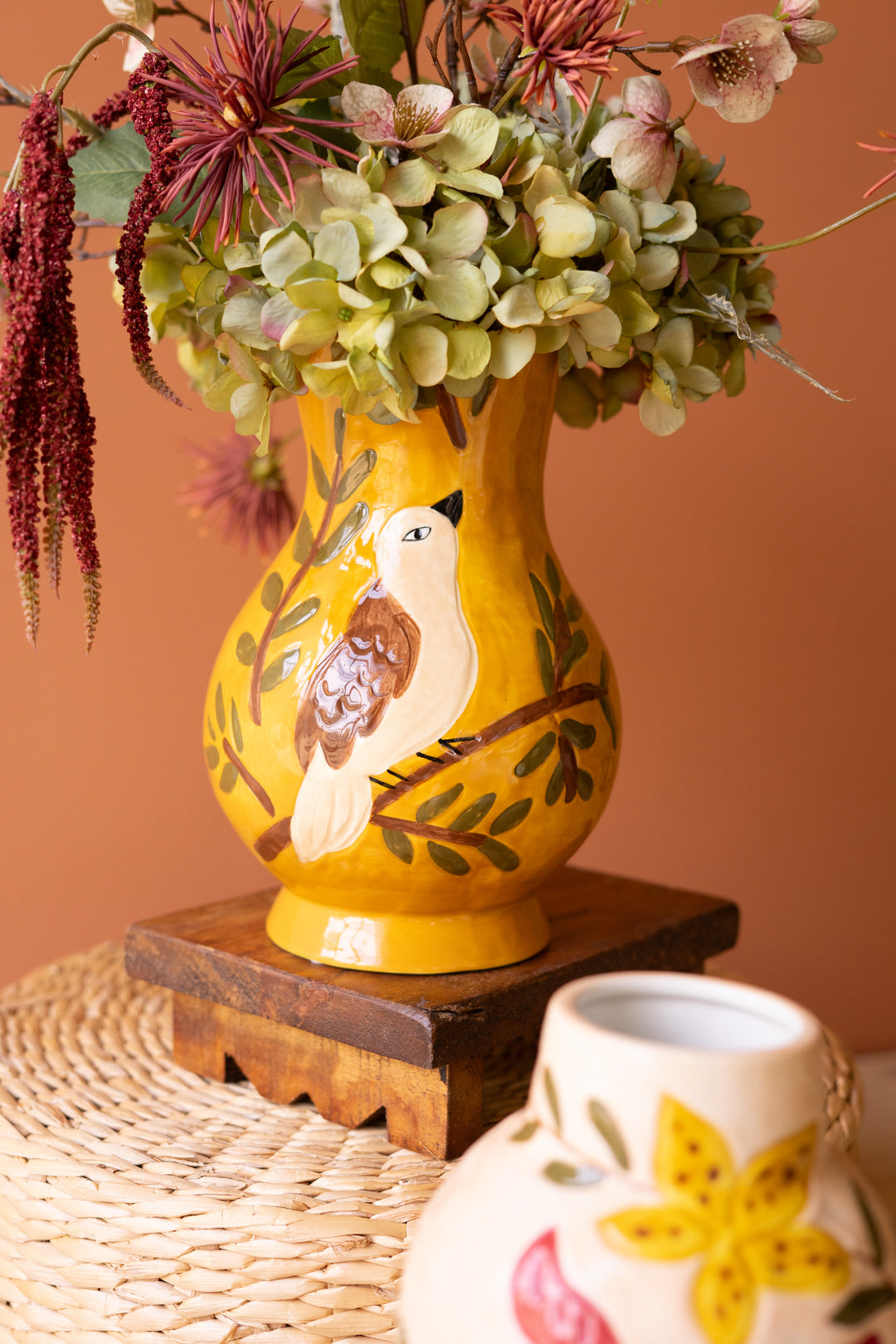 Set of 3 Ceramic Bird Vases