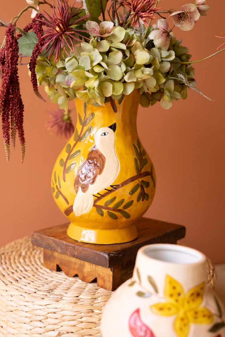 Set of 3 Ceramic Bird Vases