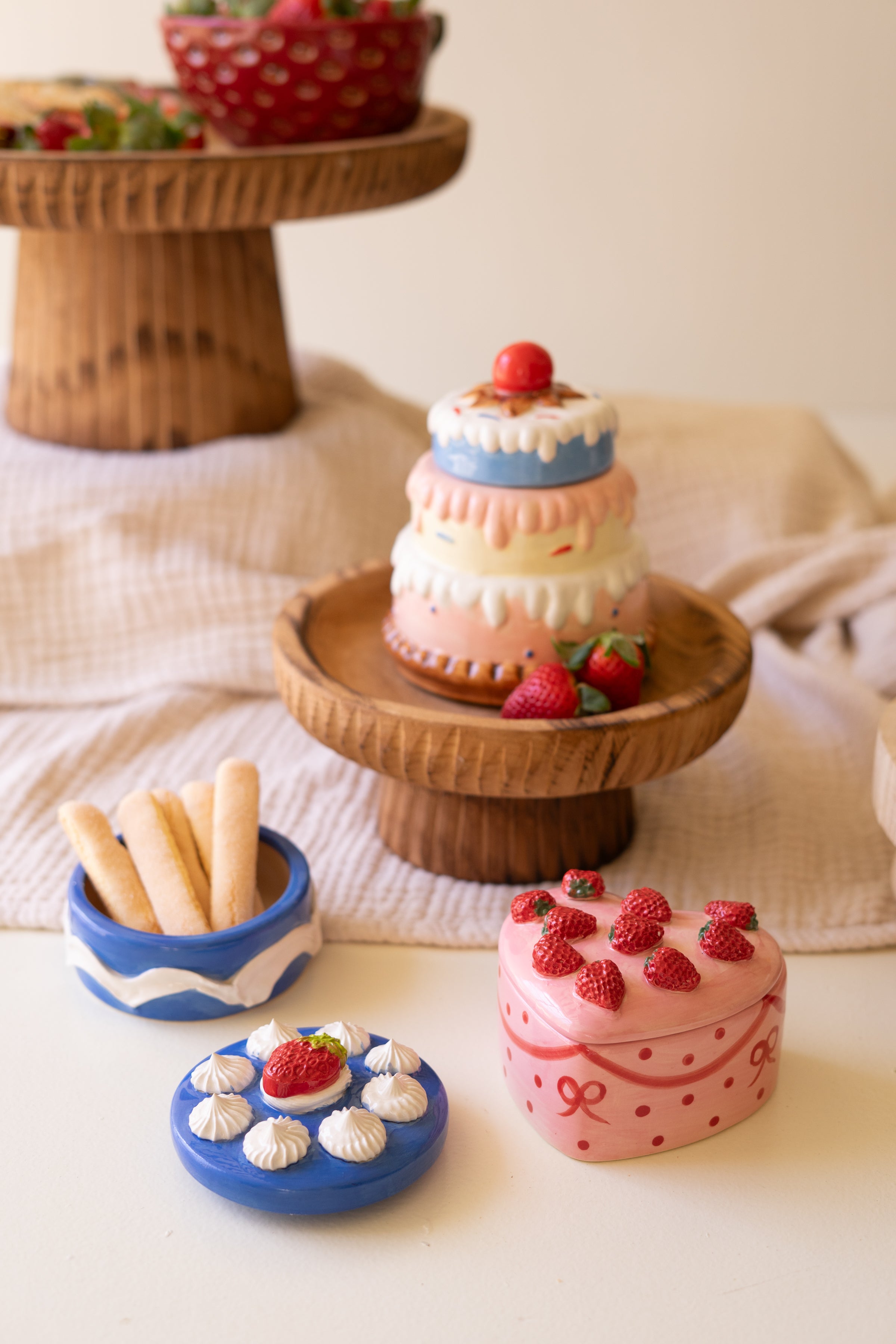 Set of 3 Ceramic Dessert Boxes - Thumbnail 2