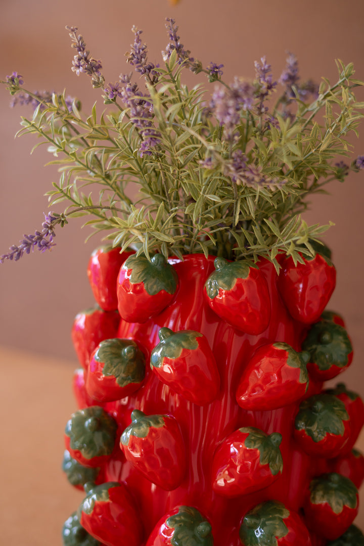 Ceramic Strawberries Vase