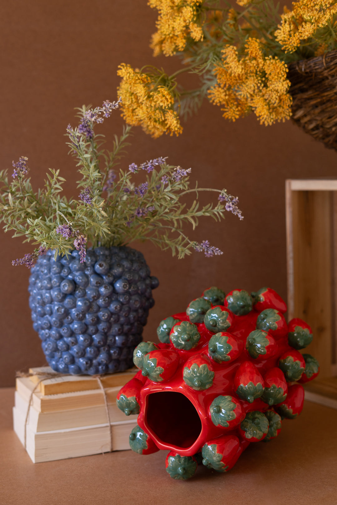 Ceramic Strawberries Vase