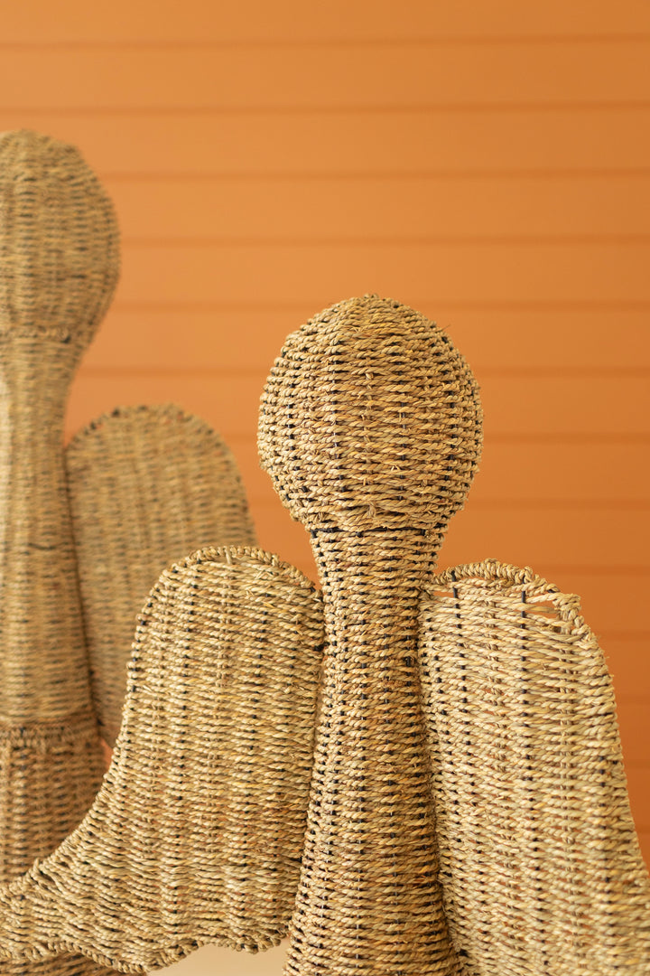 Set of 2 Large Woven Vine Angels