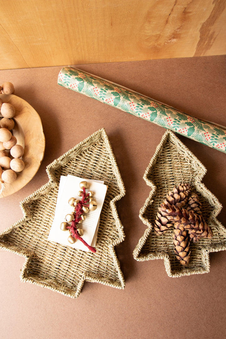 Set of 2 Woven Vine Christmas Tree Baskets