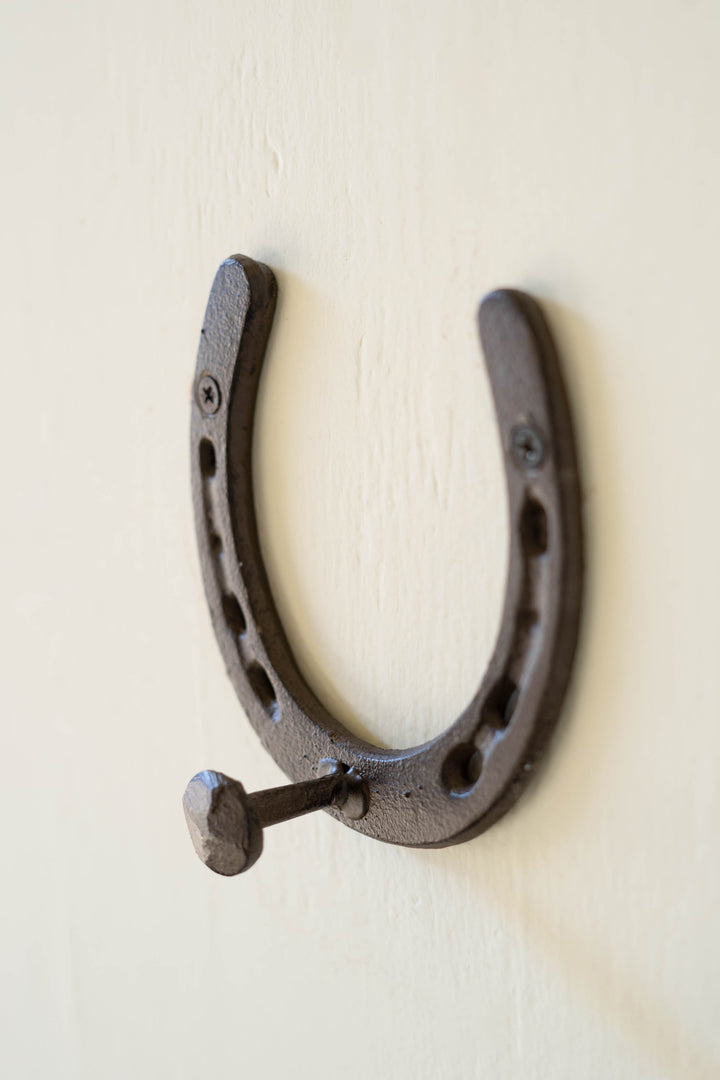Cast Iron Horseshoe Hook (Set of Four)