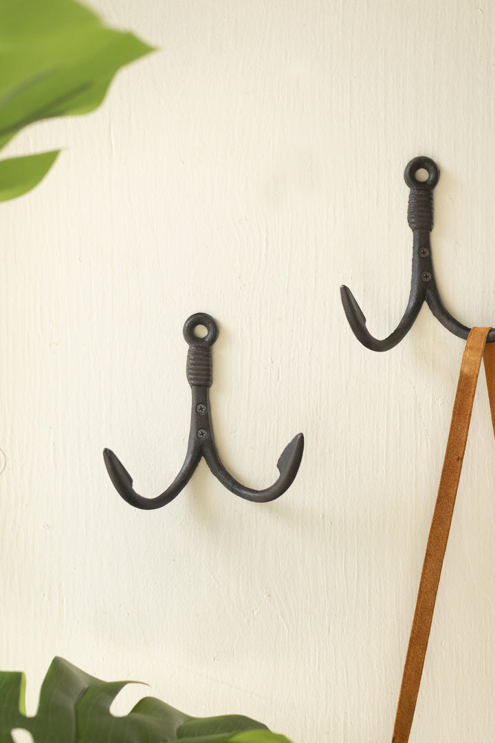 Cast Iron Fishing Hook Hanger Set of 6