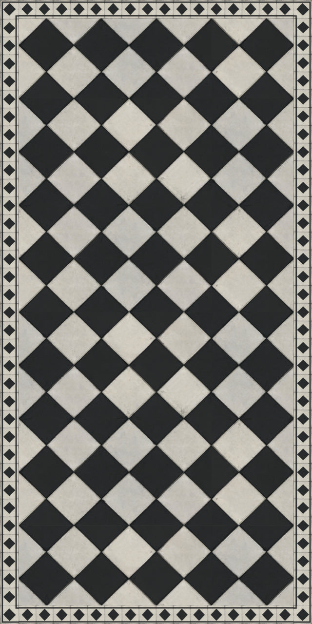 Adama Vinyl Cushioned Comfort Floor Mat (Domino 1_Black)