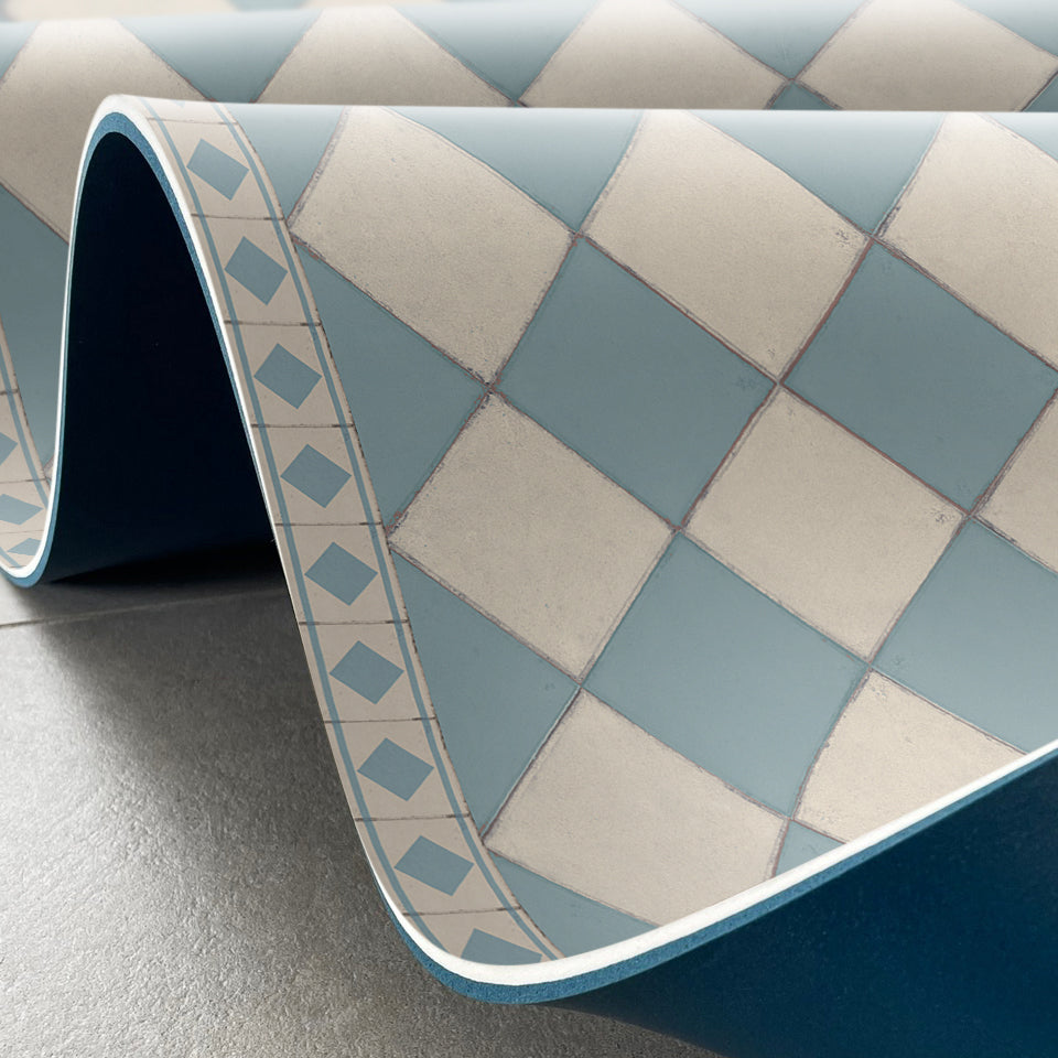 Adama Vinyl Cushioned Comfort Floor Mat (Casual_LightBlue)