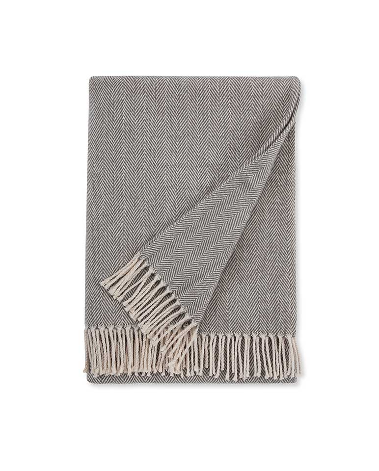 Sferra Celine Herringbone Weave Throw (CHARCOAL)