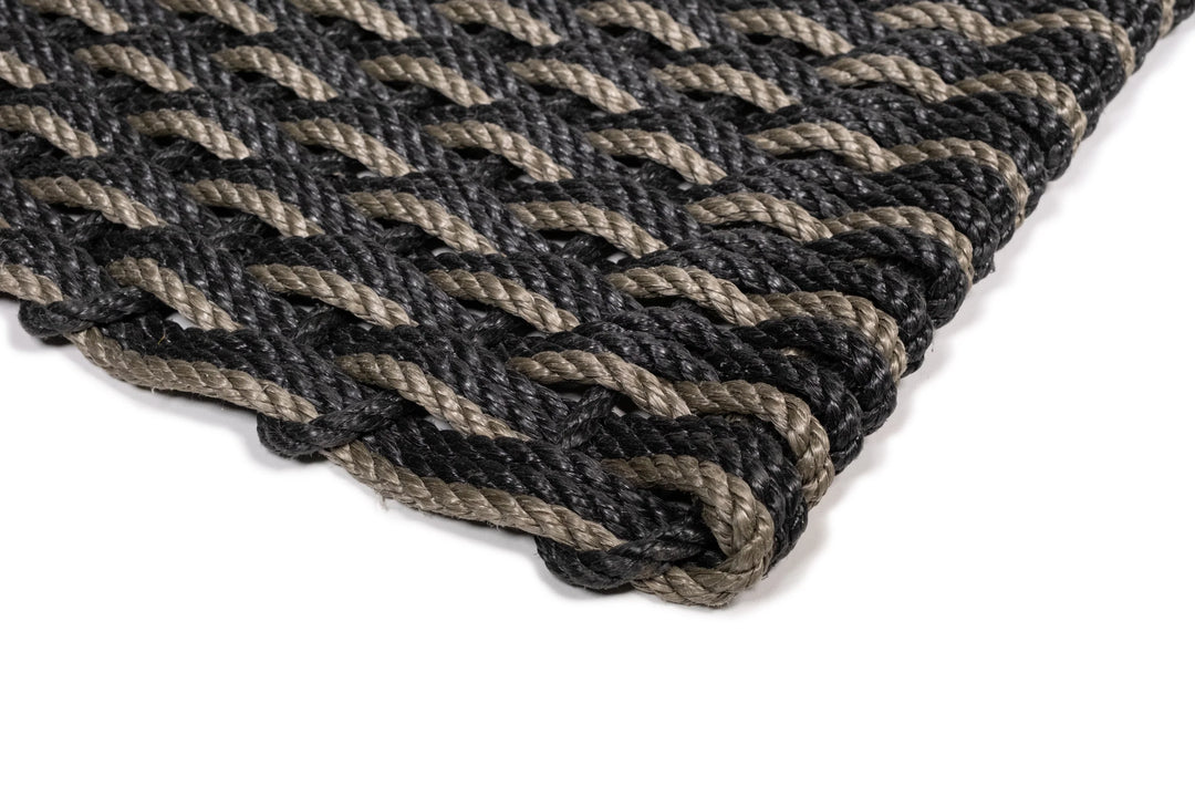 The Rope Co. Collection Handwoven Doormat (Charcoal + Charcoal + Mushroom)