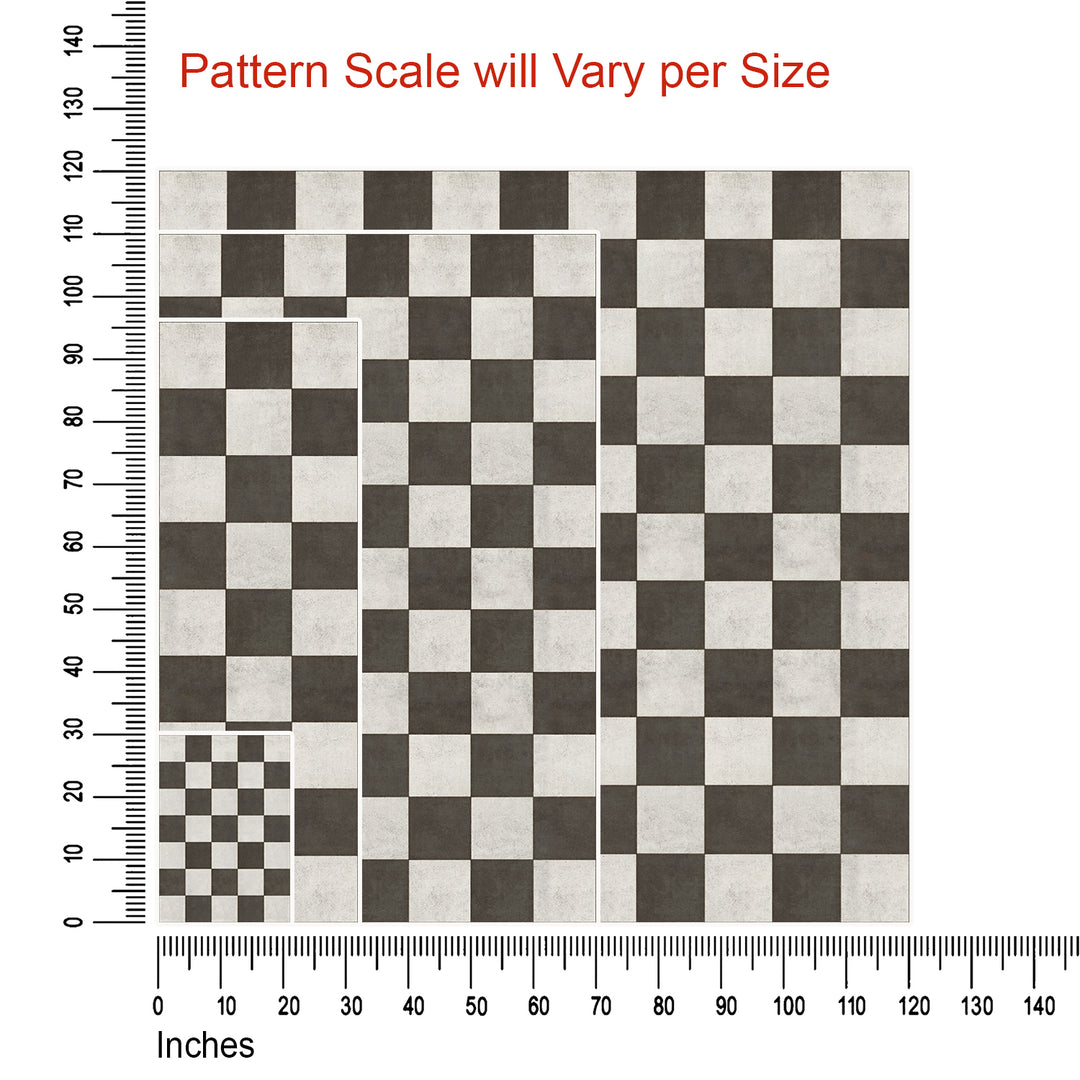 Vintage Vinyl Floorcloths Pattern 07 (Checkered Past) (Lightly Distressed)