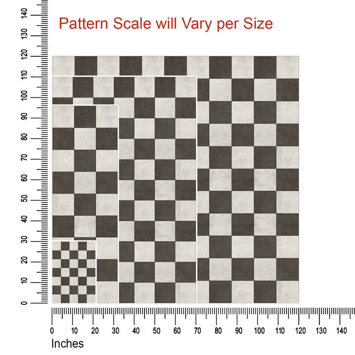 Vintage Vinyl Floorcloths Pattern 07 (Checkered Past) (Lightly Distressed)